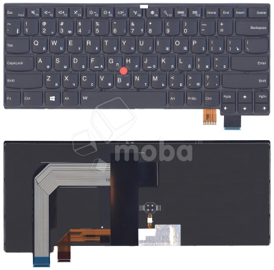 Клавиатура для ноутбука Lenovo Thinkpad T460S T470S черная с подсветкой