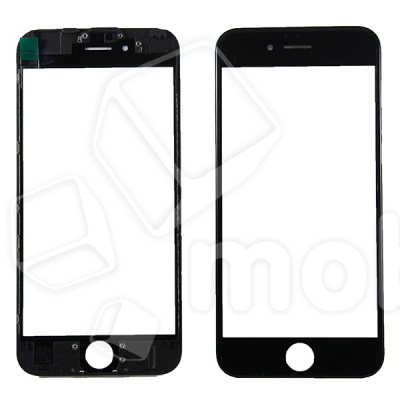 Стекло для переклейки iPhone 6S с OCA пленкой + рамка Черный - OR (Mitsubishi)