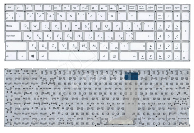 Клавиатура для ноутбука Asus X756 белая без рамки (горизонтальный Enter)